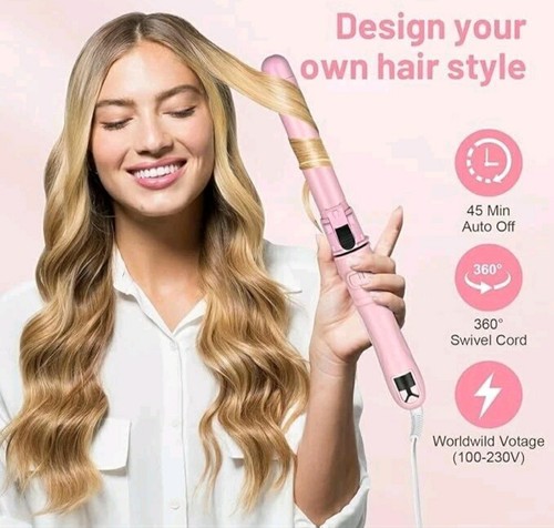Pink automatic hair curler - automatic,
